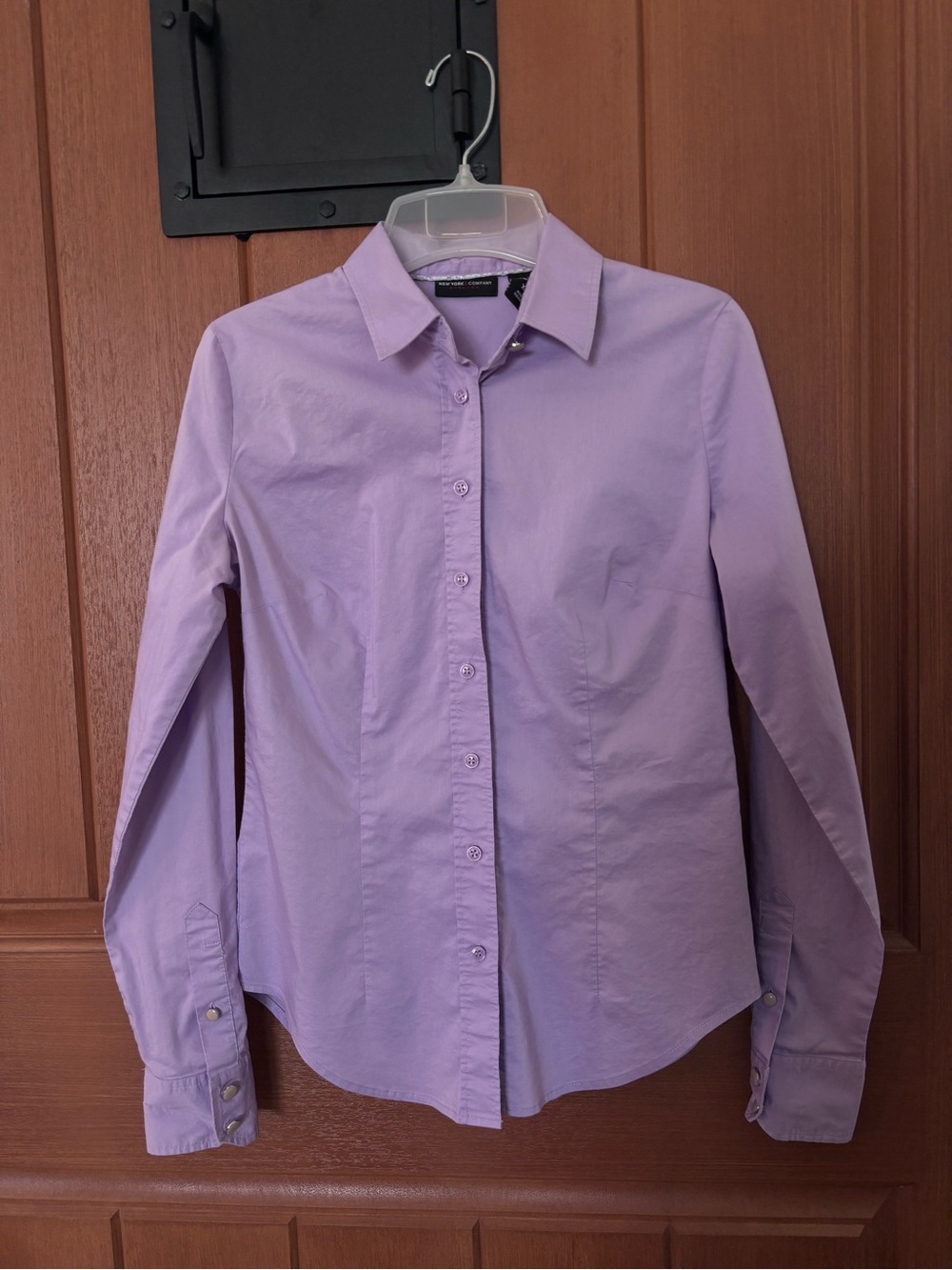 New York & Company Lavender Button-Down Shirt - Women’s Long Sleeve